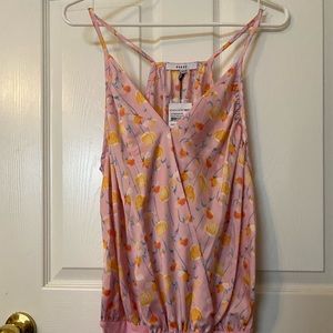 RO&DE Bodysuit NWT pink satin Sz XL